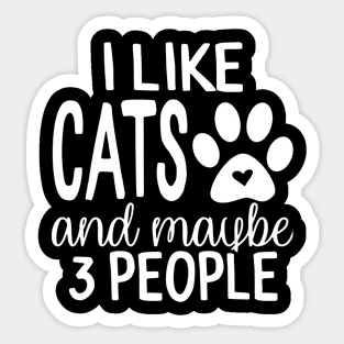 I Like kitten And Maybe 3 People Sticker